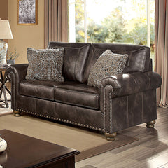 Bemus Dark Brown Loveseat - Ornate Home