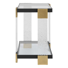 Bendena Black/Brass Modern Side Table - Ornate Home