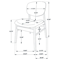 Benford Dark Brown Dining Side Chair Upholstered Seat (Set Of 2) - Ornate Home
