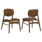 Benford Dark Brown Dining Side Chair Wood Seat (Set of 2) - Ornate Home
