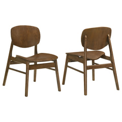 Benford Dark Brown Dining Side Chair Wood Seat (Set of 2) - Ornate Home