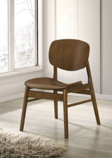 Benford Dark Brown Dining Side Chair Wood Seat (Set of 2) - Ornate Home
