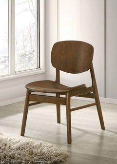 Benford Dark Brown Dining Side Chair Wood Seat (Set of 2) - Ornate Home