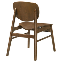 Benford Dark Brown Dining Side Chair Wood Seat (Set of 2) - Ornate Home