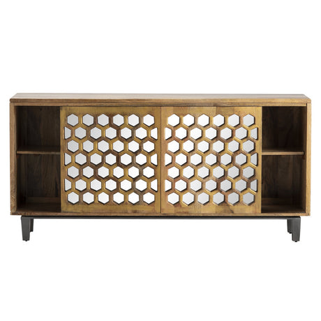 Bengal Manor Brown/Silver Honeycomb Sideboard - Ornate Home