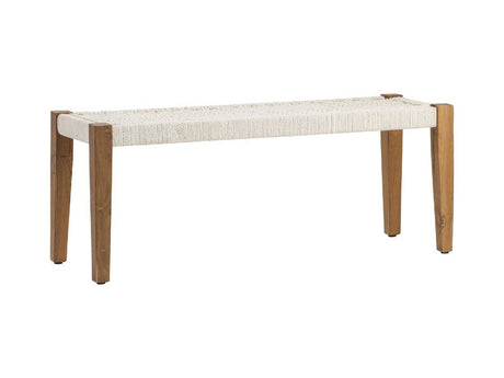 Bengal Manor Cream/Brown Jute Bench - Ornate Home