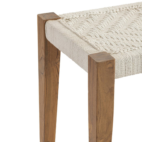 Bengal Manor Cream/Brown Jute Bench - Ornate Home