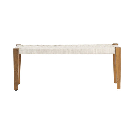 Bengal Manor Cream/Brown Jute Bench - Ornate Home