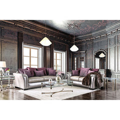 Benigno Pewter/Purple Loveseat - Ornate Home