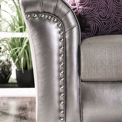 Benigno Pewter/Purple Loveseat - Ornate Home