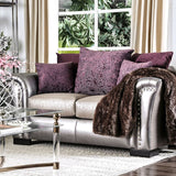 Benigno Pewter/Purple Loveseat - Ornate Home