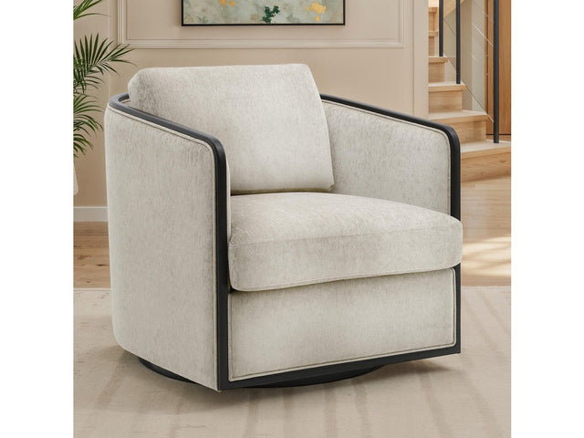 Benilde Taupe Swivel Chair - Ornate Home