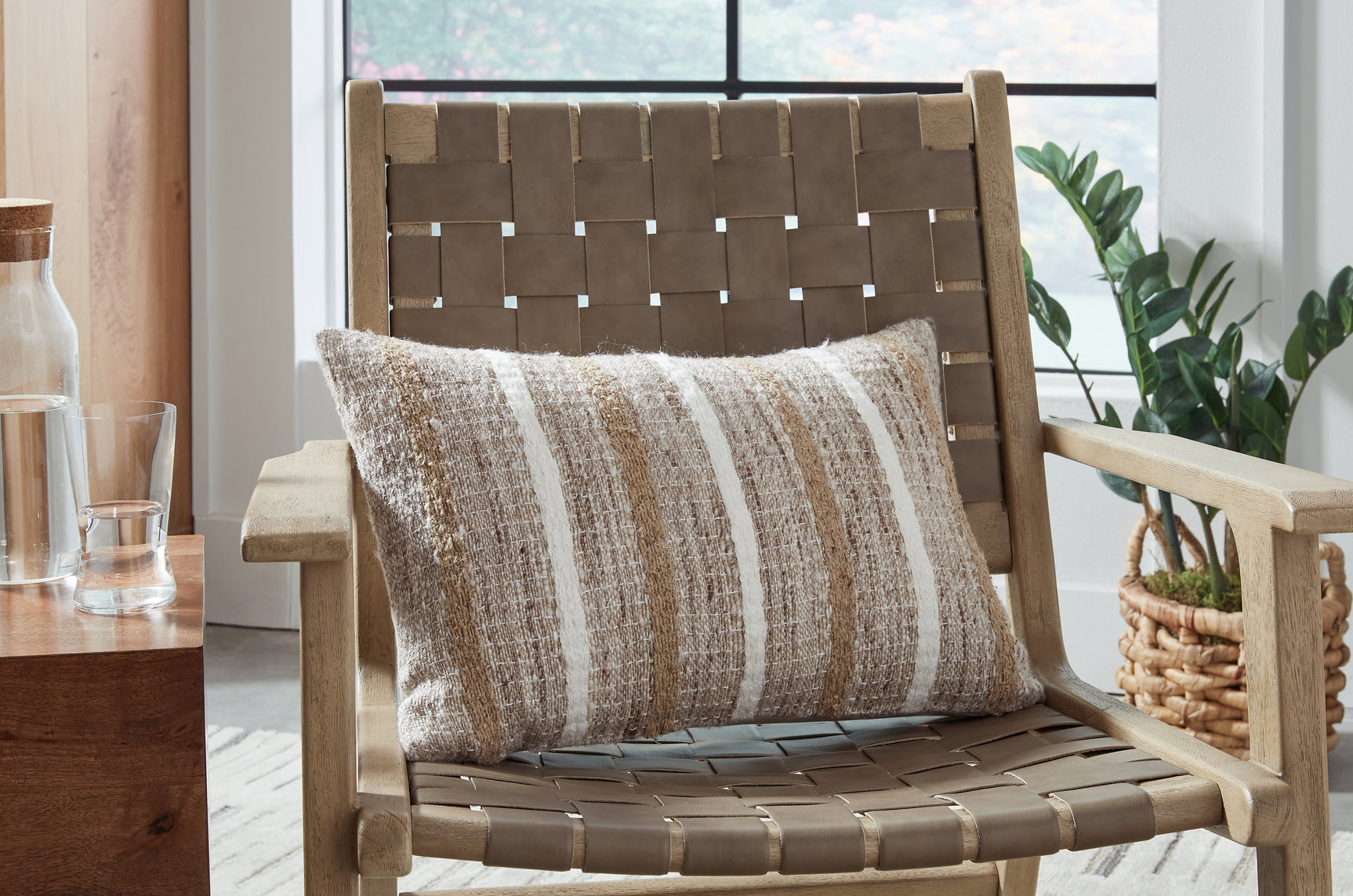 Benish Tan/Brown/White Pillow (Online Special Price) - Ornate Home