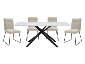 Benito White/Beige 5-Piece Dining Table Set - Ornate Home