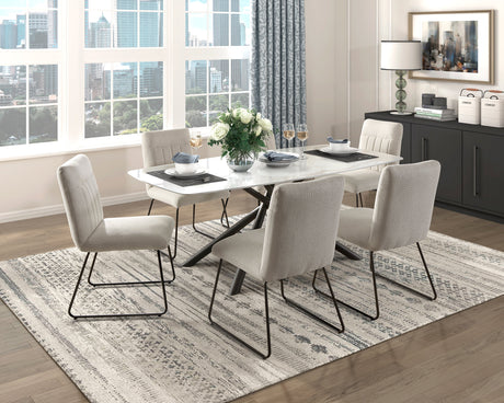 Benito White/Black Dining Table - Ornate Home