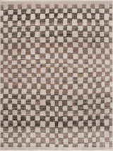 Benjy Cream & Charcoal Checkered Area Rug - Ornate Home