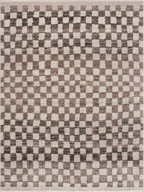 Benjy Cream & Charcoal Checkered Area Rug - Ornate Home