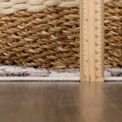 Benjy Cream & Charcoal Checkered Area Rug - Ornate Home