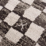 Benjy Cream & Charcoal Checkered Area Rug - Ornate Home