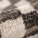 Benjy Cream & Charcoal Checkered Area Rug - Ornate Home