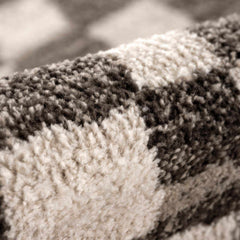Benjy Cream & Charcoal Checkered Area Rug - Ornate Home