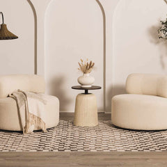 Benjy Cream & Charcoal Checkered Area Rug - Ornate Home