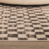 Benjy Cream & Charcoal Checkered Area Rug - Ornate Home