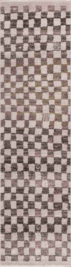 Benjy Cream & Charcoal Checkered Area Rug - Ornate Home