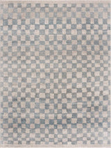 Benjy Cream & Light Blue Checkered Area Rug - Ornate Home