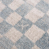 Benjy Cream & Light Blue Checkered Area Rug - Ornate Home