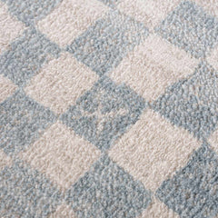 Benjy Cream & Light Blue Checkered Area Rug - Ornate Home