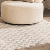 Benjy Cream & Light Blue Checkered Area Rug - Ornate Home