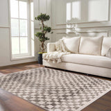 Benjy Irregular Checkboard Rug - Beige - Ornate Home