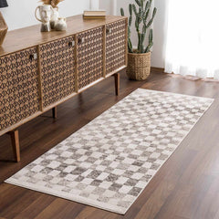 Benjy Irregular Checkboard Rug - Beige - Ornate Home