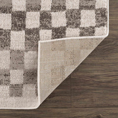 Benjy Irregular Checkboard Rug - Beige - Ornate Home