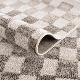 Benjy Irregular Checkboard Rug - Beige - Ornate Home