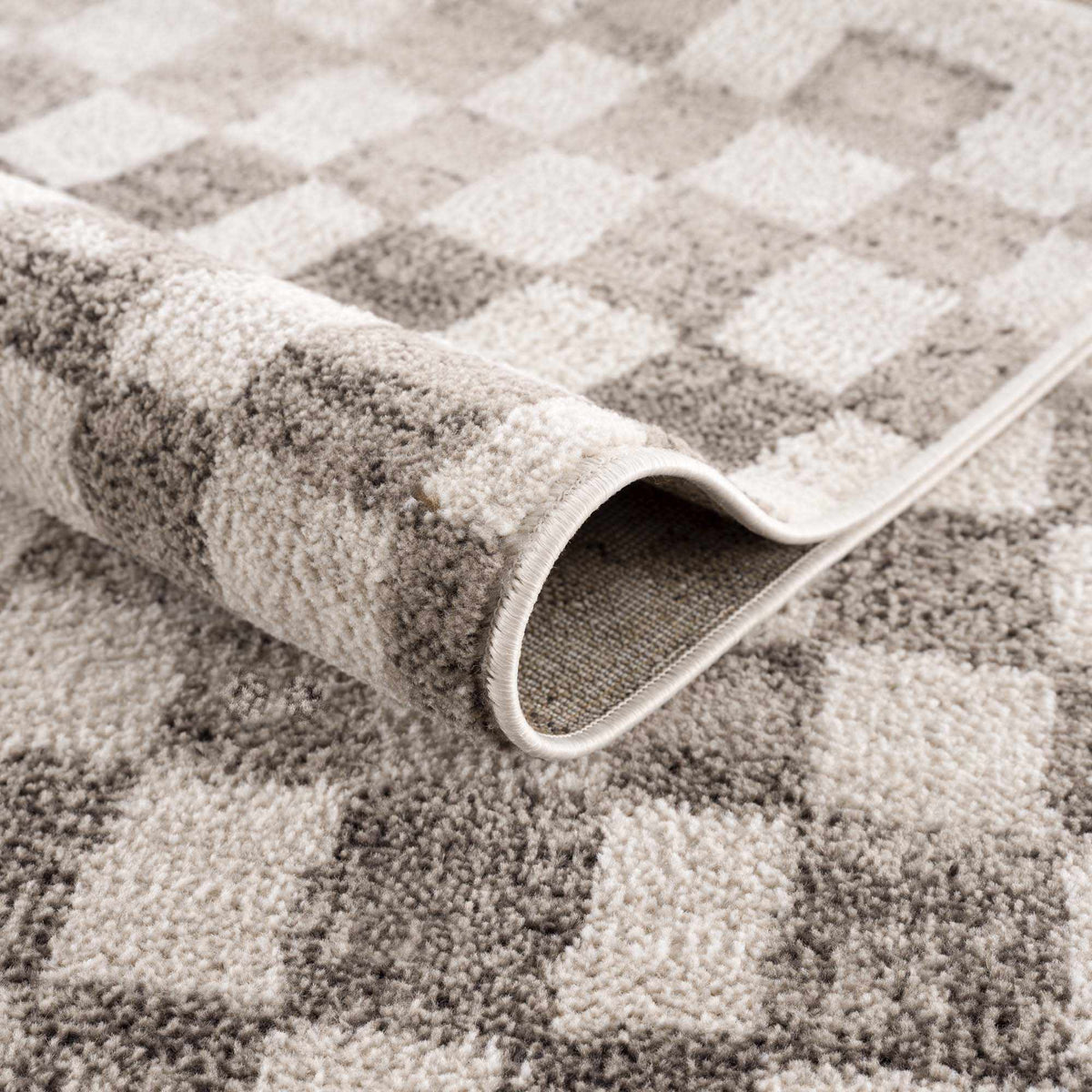 Benjy Irregular Checkboard Rug - Beige - Ornate Home