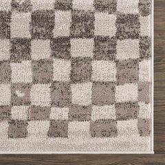 Benjy Irregular Checkboard Rug - Beige - Ornate Home