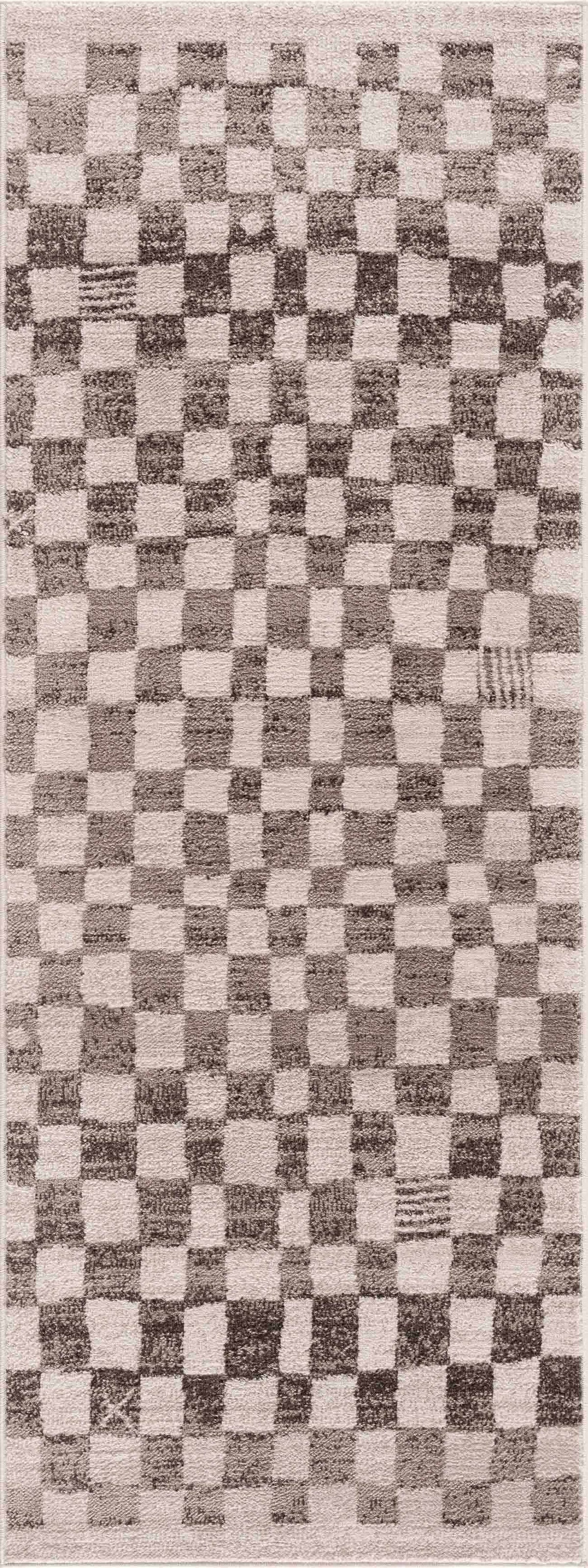 Benjy Irregular Checkboard Rug - Beige - Ornate Home