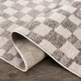 Benjy Irregular Checkboard Rug - Beige - Ornate Home