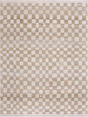 Benjy Irregular Checkboard Rug - Cream&Gold - Ornate Home