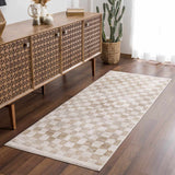 Benjy Irregular Checkboard Rug - Cream&Gold - Ornate Home