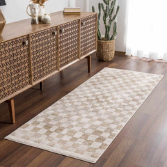 Benjy Irregular Checkboard Rug - Cream&Gold - Ornate Home