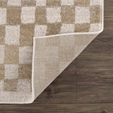 Benjy Irregular Checkboard Rug - Cream&Gold - Ornate Home