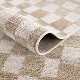 Benjy Irregular Checkboard Rug - Cream&Gold - Ornate Home