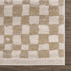Benjy Irregular Checkboard Rug - Cream&Gold - Ornate Home