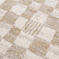 Benjy Irregular Checkboard Rug - Cream&Gold - Ornate Home