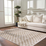 Benjy Irregular Checkboard Rug - Cream&Gold - Ornate Home