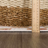 Benjy Irregular Checkboard Rug - Cream&Salmon - Ornate Home