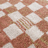 Benjy Irregular Checkboard Rug - Cream&Salmon - Ornate Home